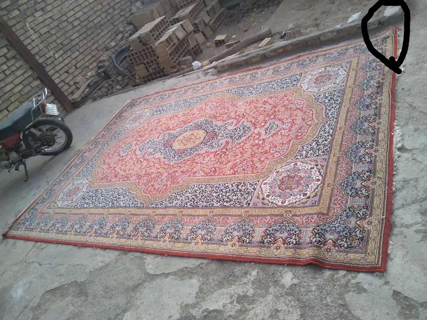 فرش 9 متری قدیمی تمام نخ|فرش|تربت جام, معدآباد|دیوار