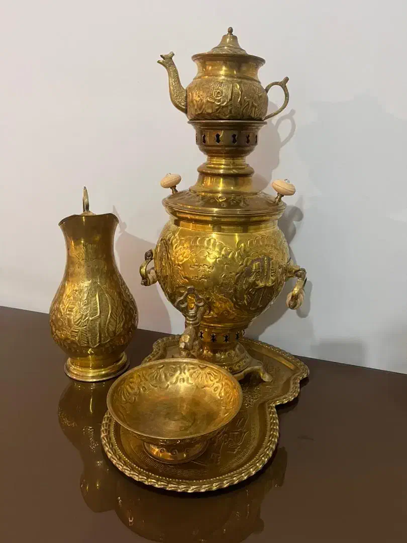 سماور زغالی برنجی|سماور، چایساز، قهوهساز|مشهد, شهرک لشکر (شهرک غرب)|دیوار