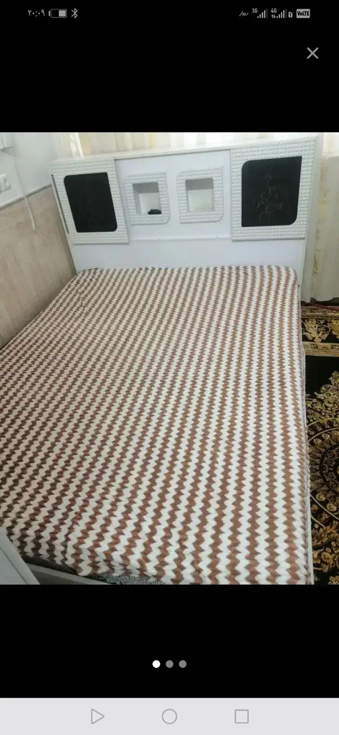 تخت دونفره سالم با تشک فنری|تخت و سرویس خواب|قم, سیدان|دیوار