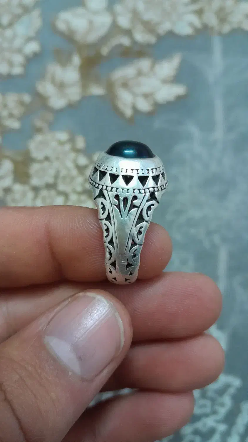 انگشتر نقره عقیق مشکی دست ساز عیار بالا|جواهرات|قم, شهرک مهدیه (مدرس)|دیوار