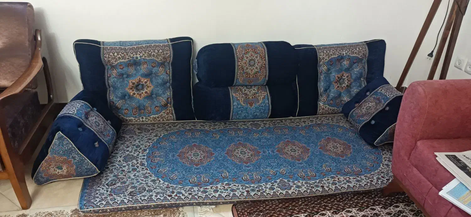 دو  ست پشتی شاه نشین با تشک|پشتی|ساری, |دیوار