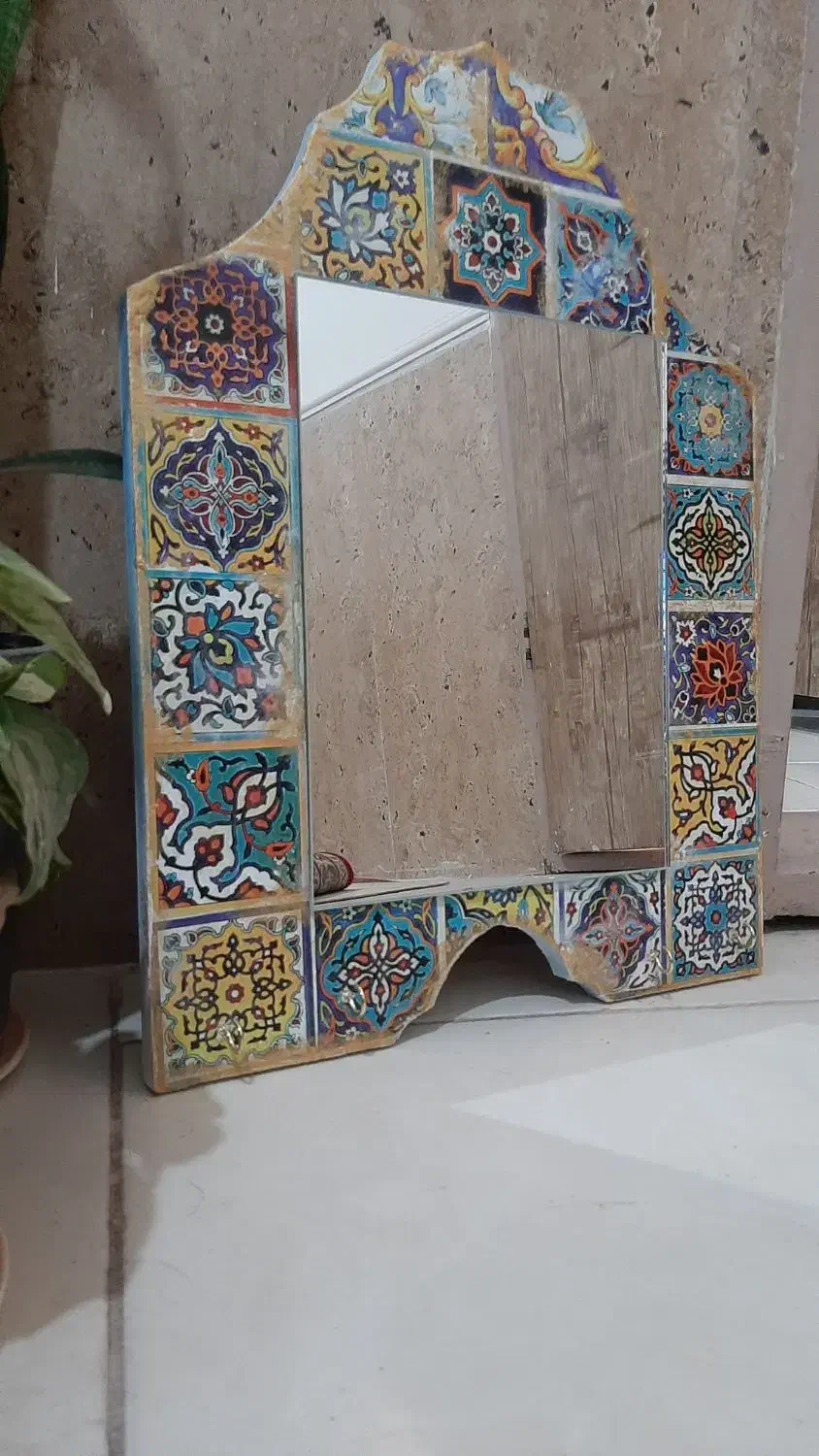 آینه جاکلیدی نقاشی شده|تابلو، نقاشی، عکس|کرمان, |دیوار