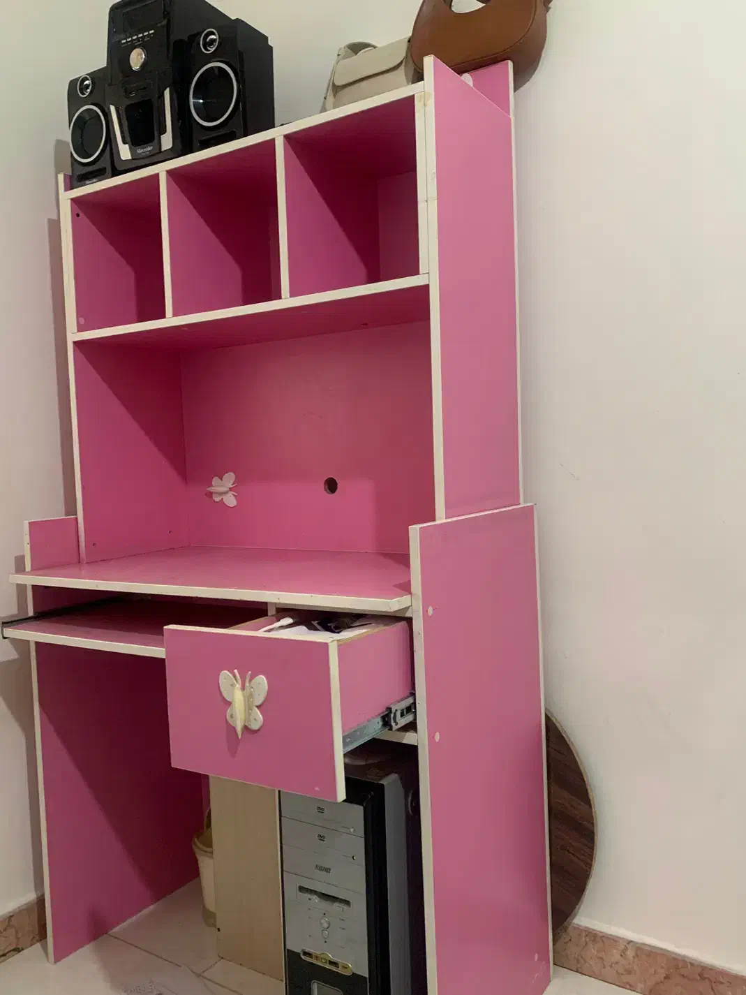 کمد میز تحریر به همراه جای قفسه کتاب و کیس وکیبورد|میز تحریر و کامپیوتر|آمل, |دیوار