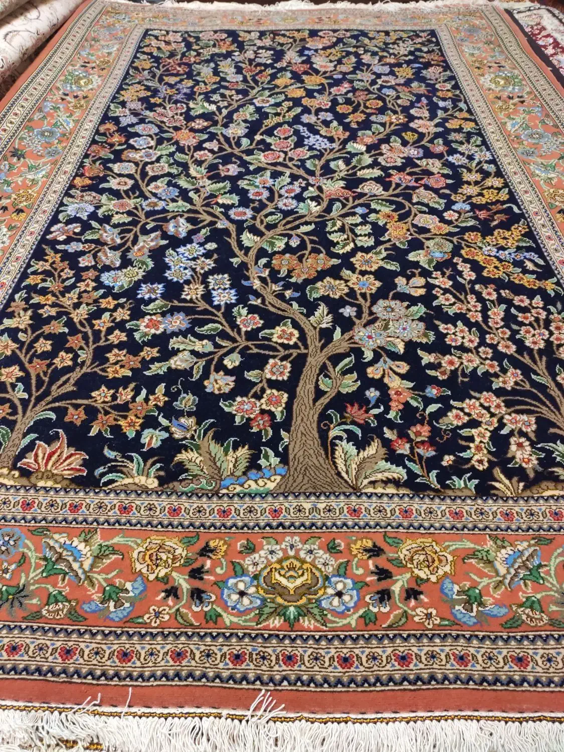 قالیچه قم کرک و ابریشم|فرش|تهران, حکمت|دیوار