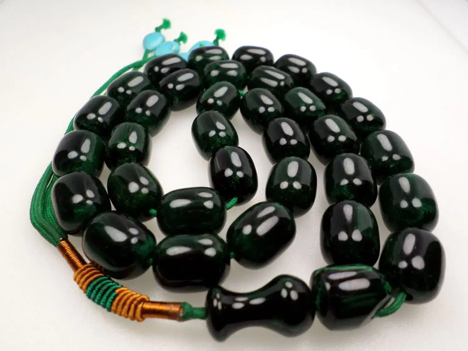 تسبیح سندلوس ۳۳ عددی شمش اروپایی مالاکیتی کد ۲۷۵|بدلیجات|بوشهر, |دیوار