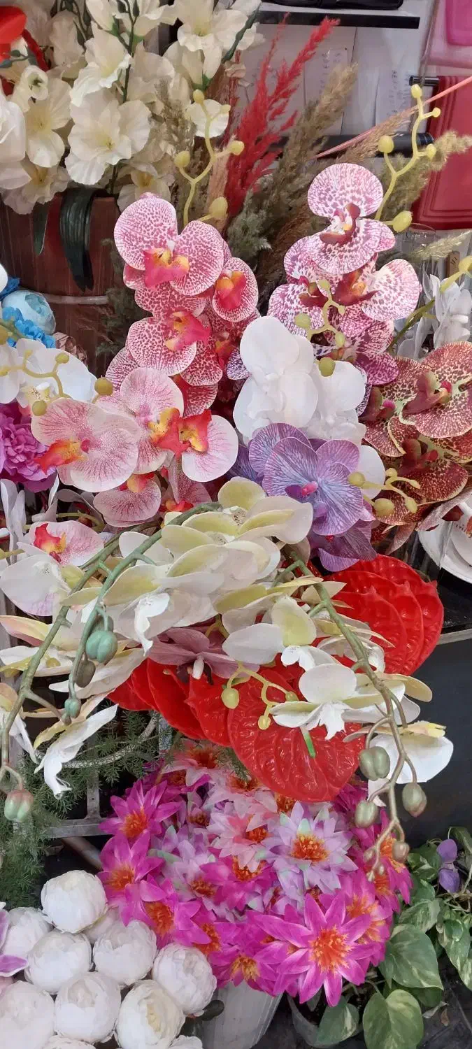 انواع گل مصنوئی باکس سبددسته گل شاخه ای قیمت مناسب|گل مصنوعی|تبریز, |دیوار