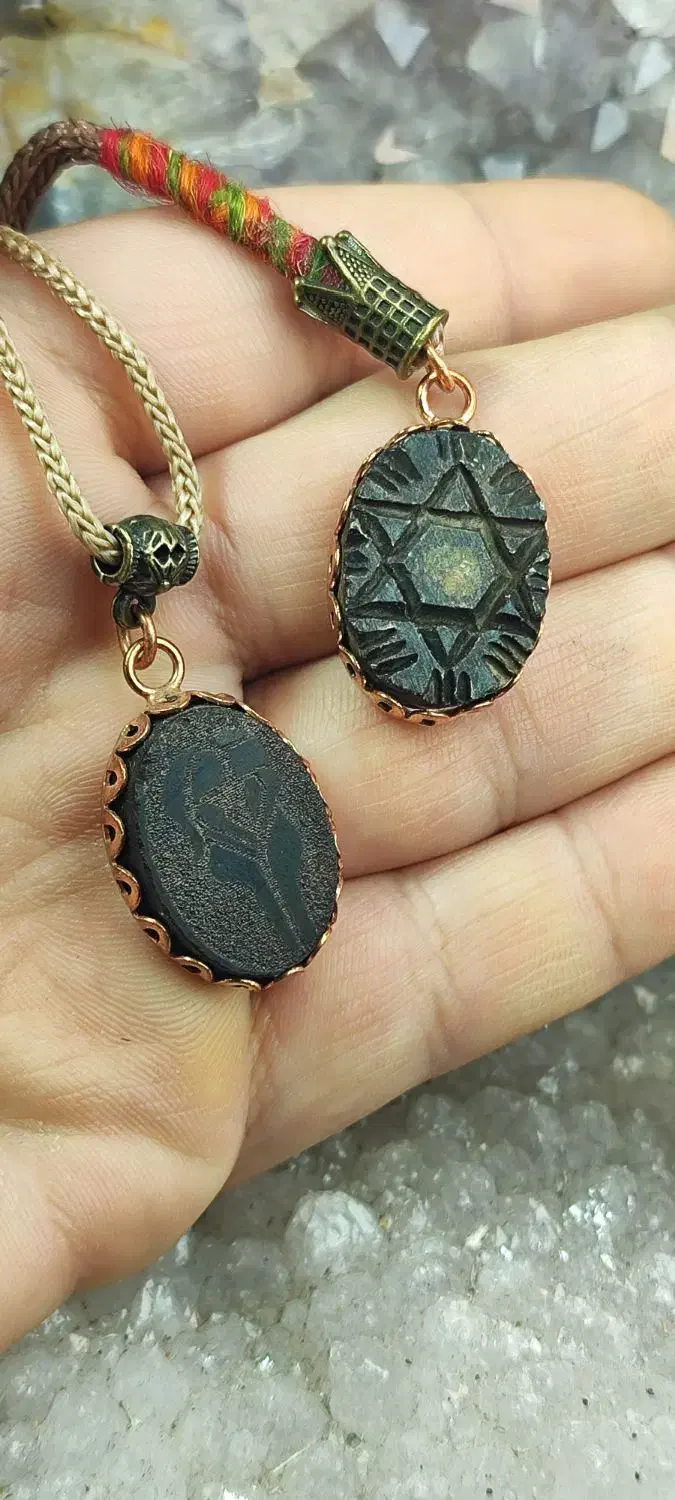 انگشتر گردنی سنگ هبهاب عربی قاب گرفته شده کد۵۰|جواهرات|اصفهان, شیخ اشراق|دیوار