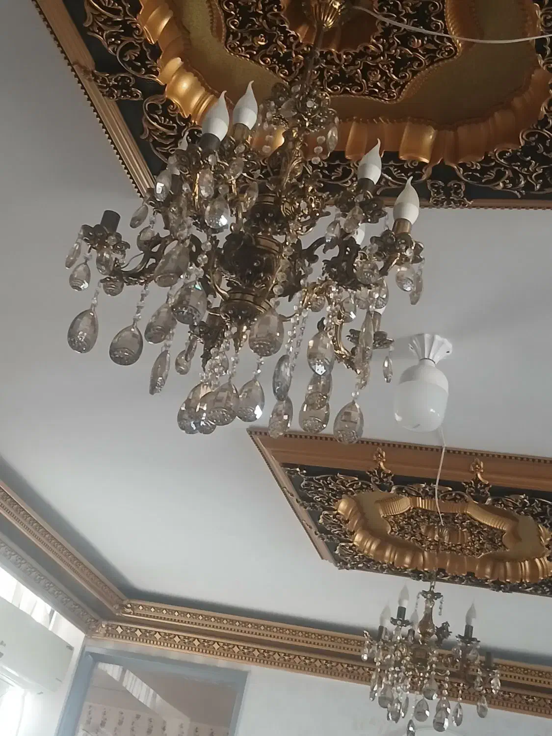 لوستر برنز ۳ عدد|لوستر و چراغ آویز|سنندج, |دیوار