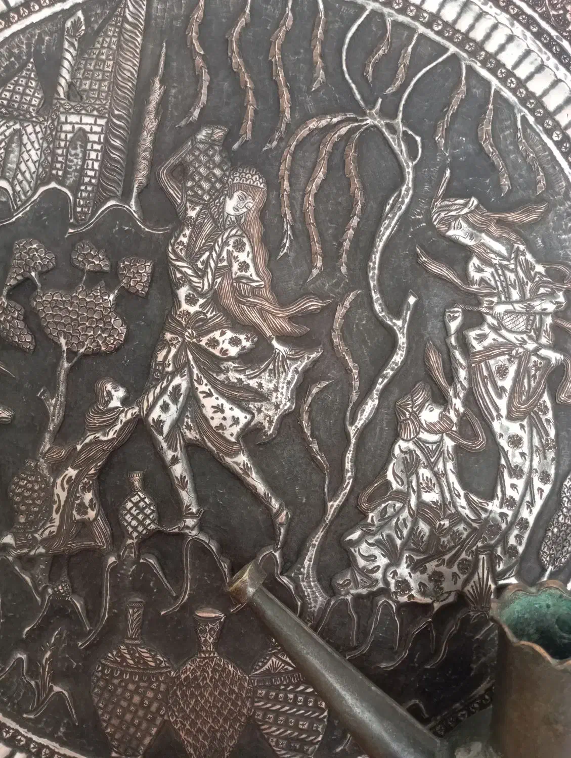 دیوارکوب مسی بزرگ قدیمی|کلکسیون اشیاء عتیقه|بروجرد, |دیوار