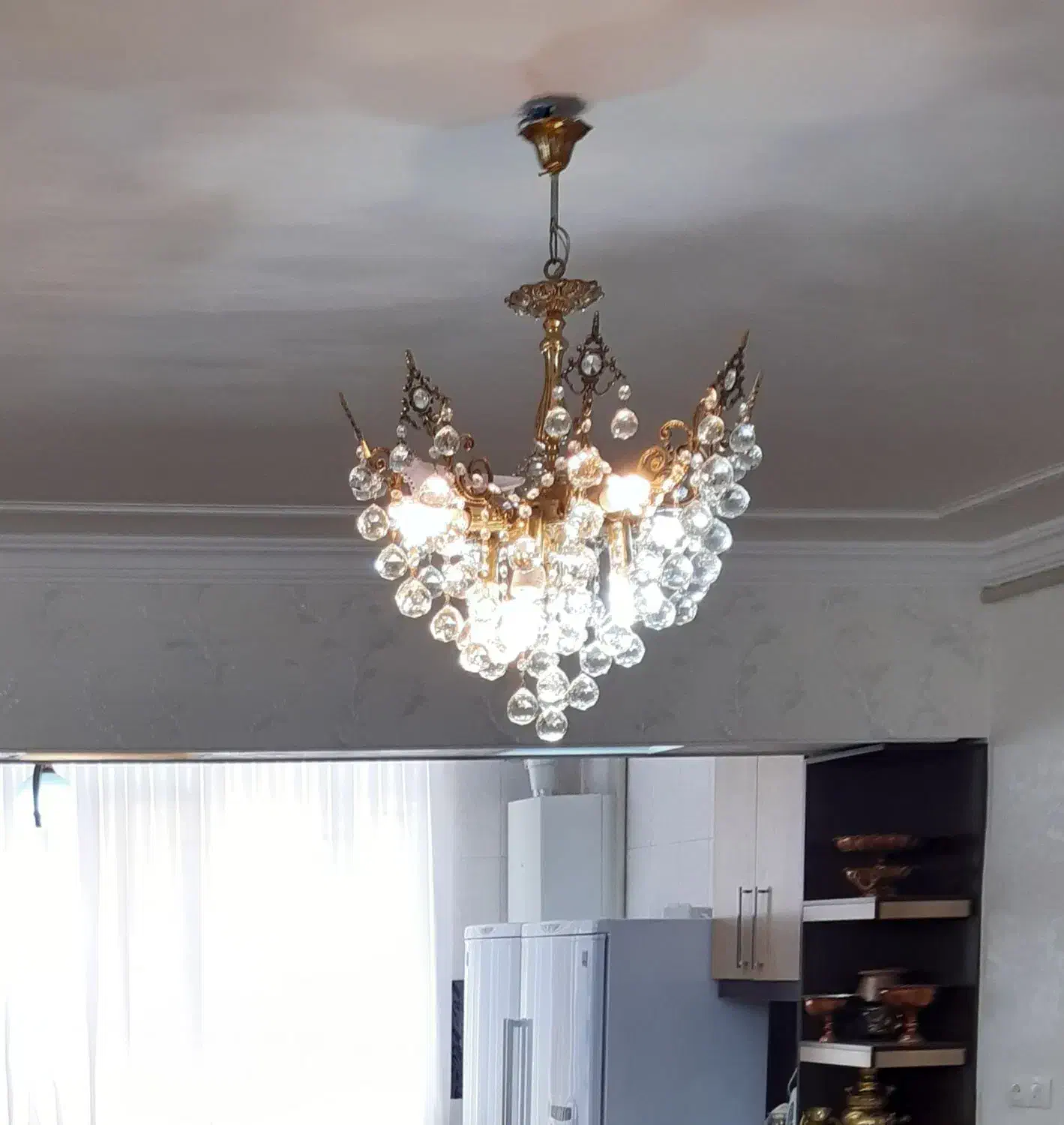 یک عدد لوستر برنز اصل|لوستر و چراغ آویز|بروجرد, |دیوار