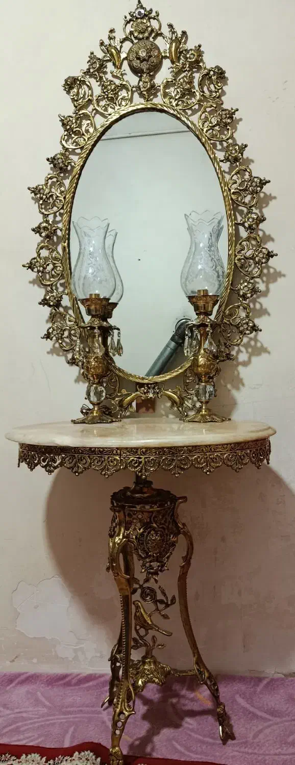 آینه شمعدان و تلفن|میز تلفن|تبریز, |دیوار