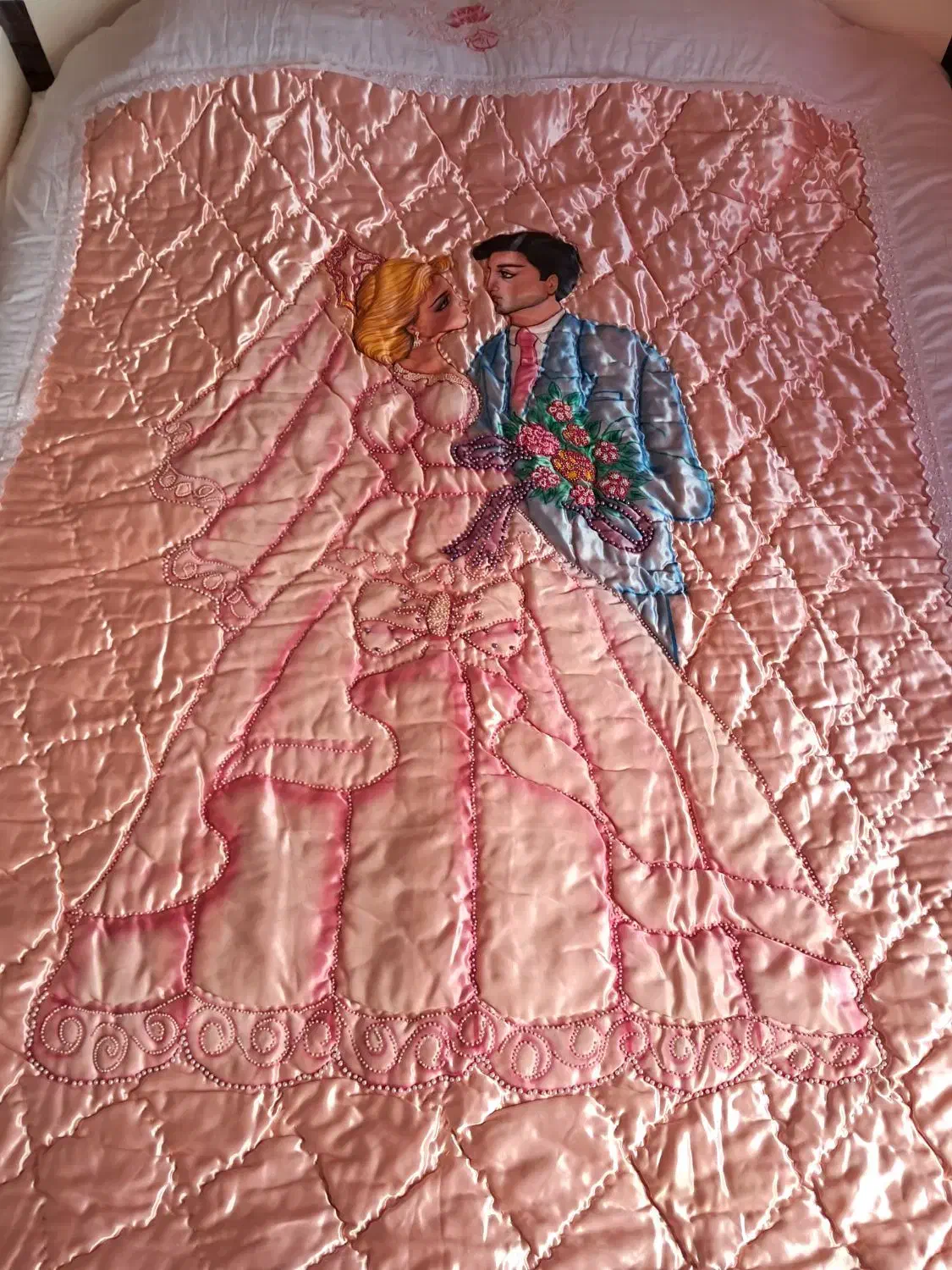 لحاف عروس و داماد|رختخواب، بالش، پتو|فومن, |دیوار