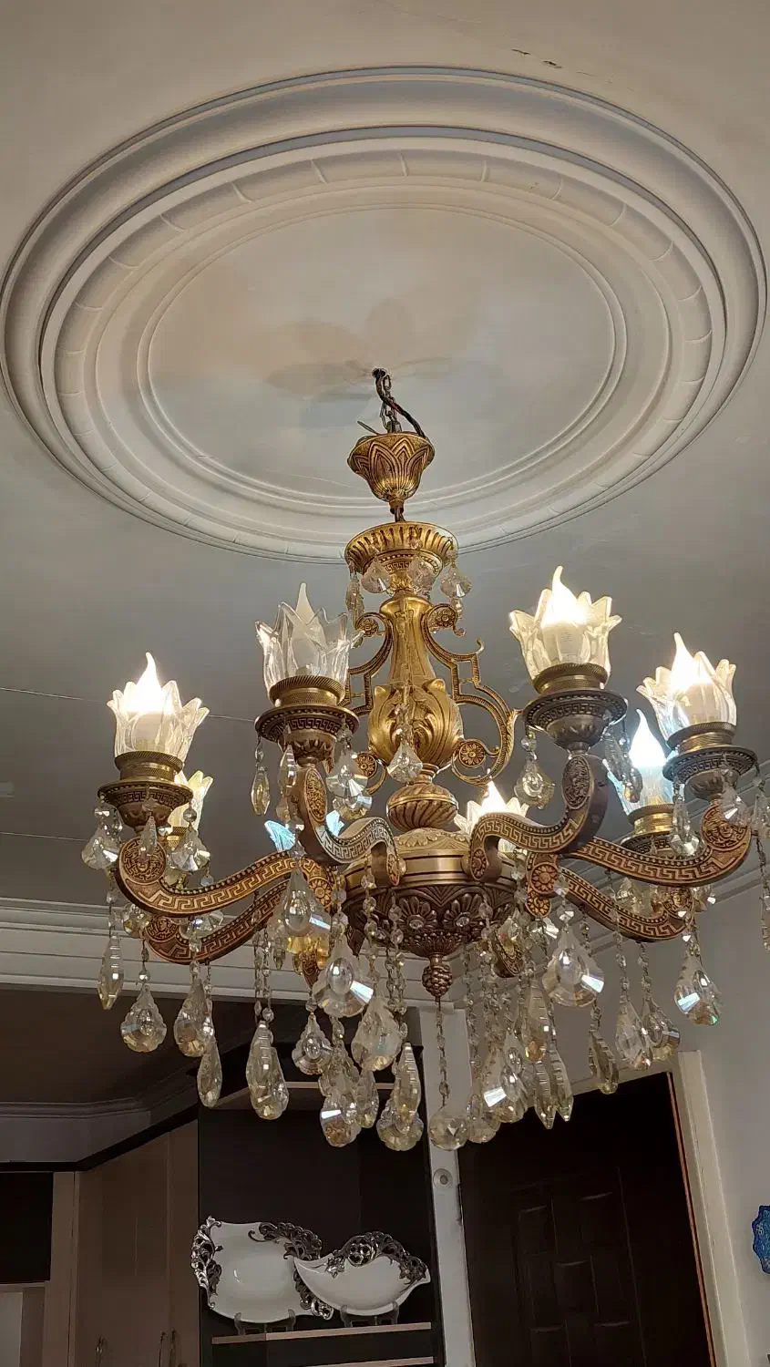 لوستر برنز طرح ورساچ شیک و مجلسی|لوستر و چراغ آویز|تبریز, |دیوار