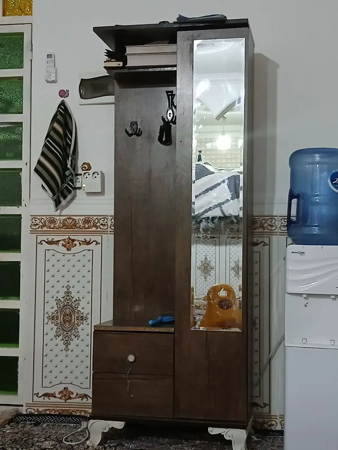 پادری جا کفشی و ساعت چوبی در حد نو|جاکفشی، کمد، دراور|ریگان, |دیوار