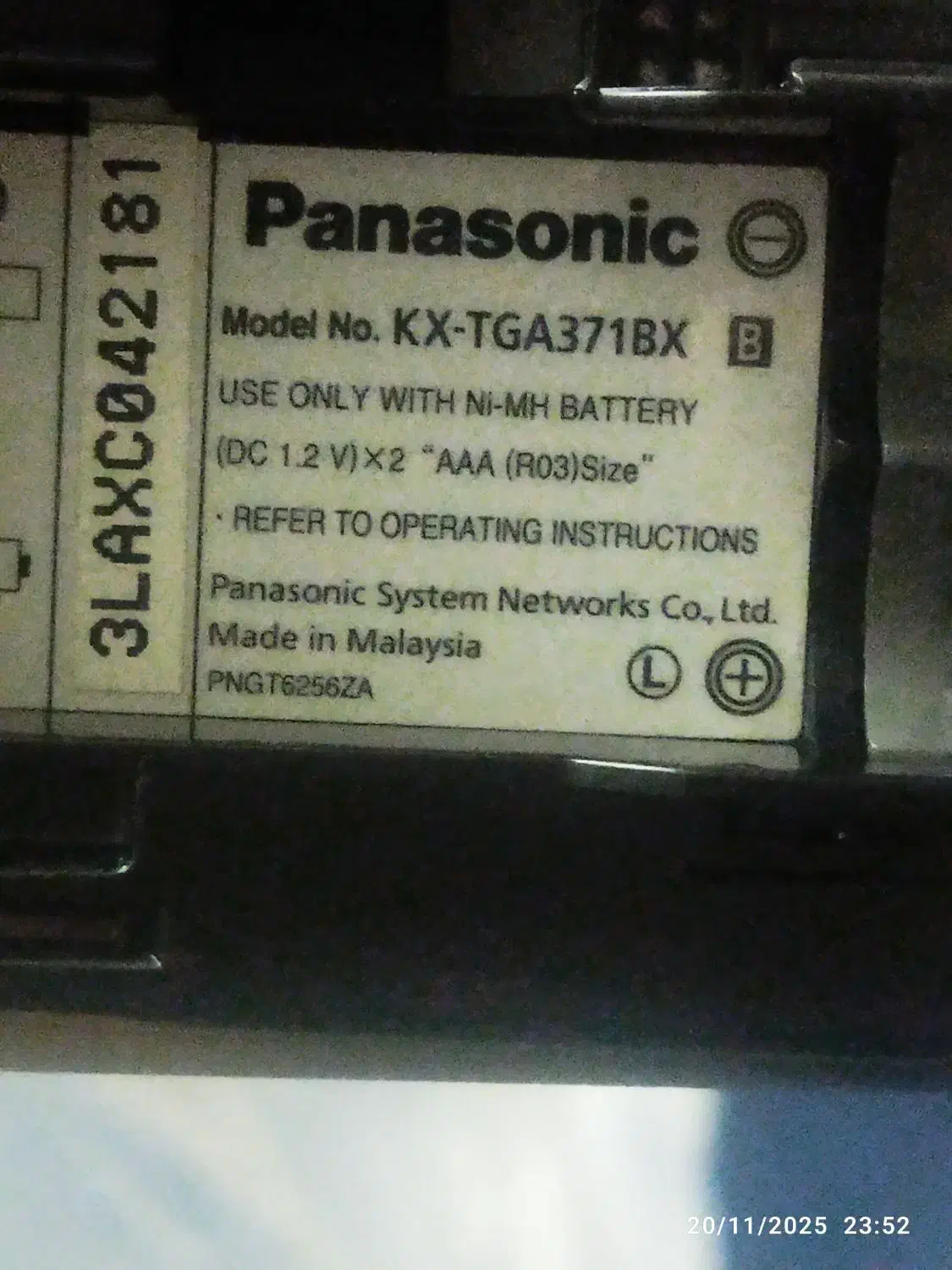 گوشی بی سیم اضافه پاناسونیک مدل KX-TGA۳۷۱|تلفن رومیزی|گنبد کاووس, |دیوار