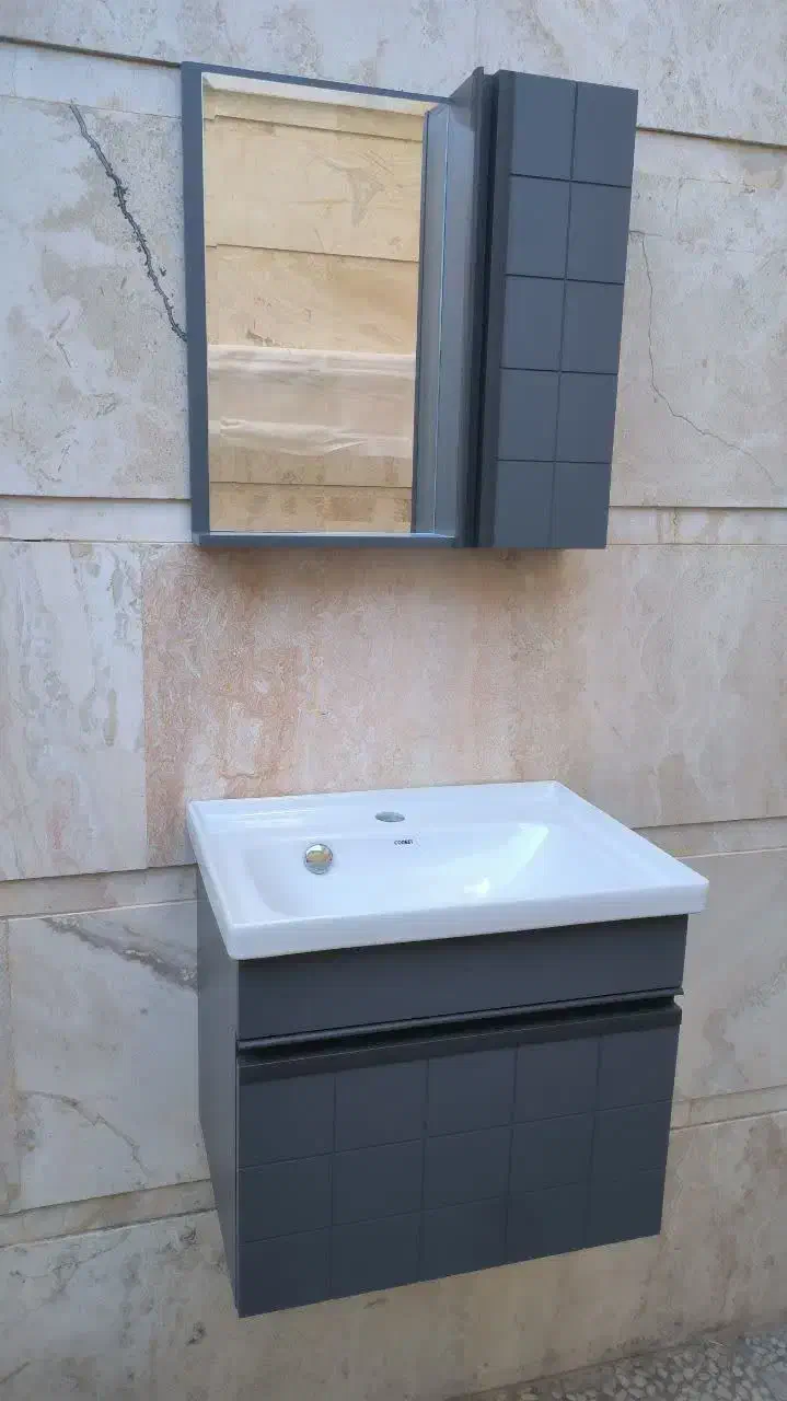 روشویی کابینتی تمام pvcست کامل تولیدی|لوازم سرویس بهداشتی|یزد, |دیوار