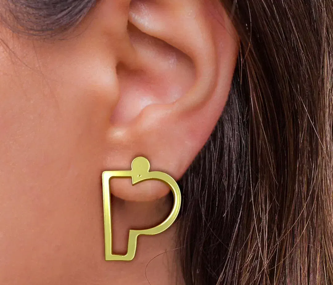 گوشواره طلا P پلاک طلا اول اسم شخصی ساز|جواهرات|تهران, مدائن|دیوار