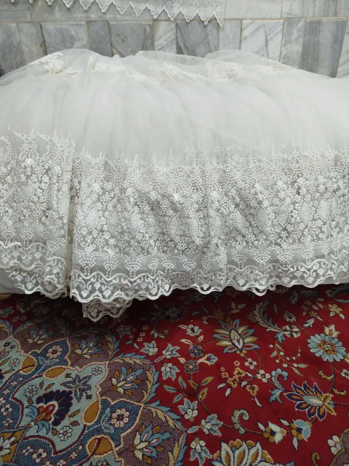 پرده  سه متری (پر چین)|پرده، رانر، رومیزی|سبزوار, گلشن|دیوار