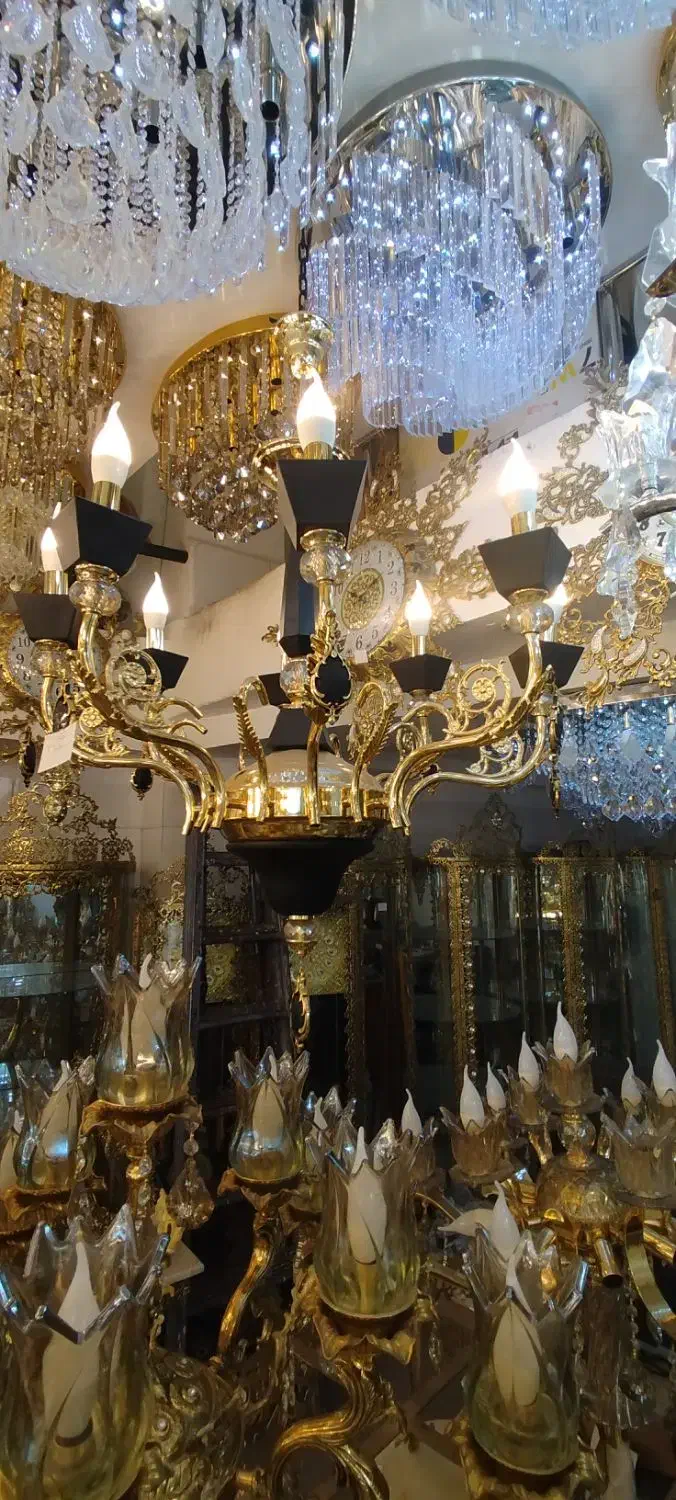 لوستر اویز مدرن، برنزی ،سنگی ،باکارات|لوستر و چراغ آویز|ارومیه, |دیوار