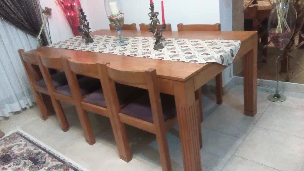 میز ناهار خوری چوب گردو|میز و صندلی غذاخوری|بابلسر, |دیوار