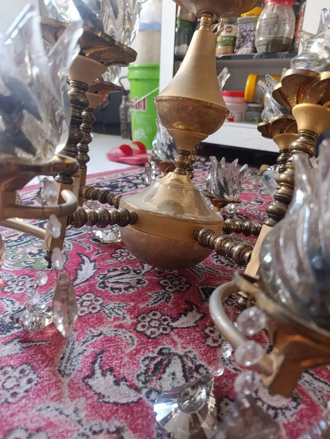 لوستر برنجی .در حد نو|لوستر و چراغ آویز|مشهد, توس (بلوار توس)|دیوار