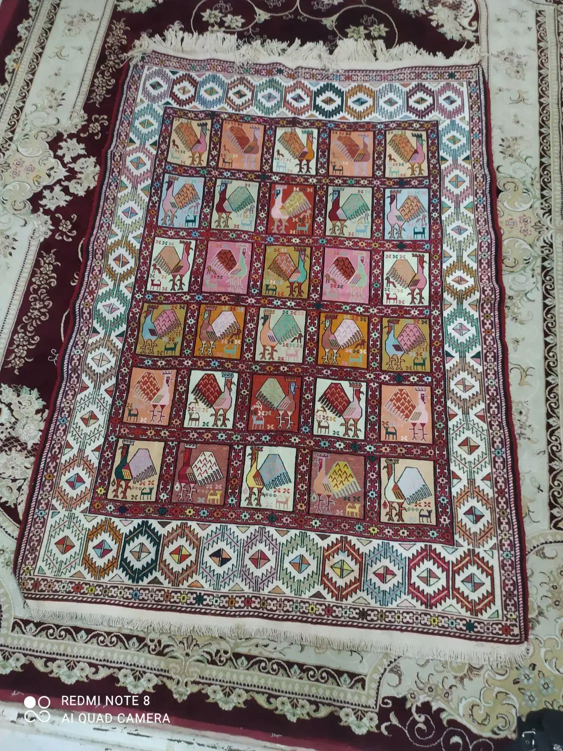 گلیم دست بافت اصل ابریشم|گلیم، جاجیم، گبه|اسلامشهر, شاطره|دیوار