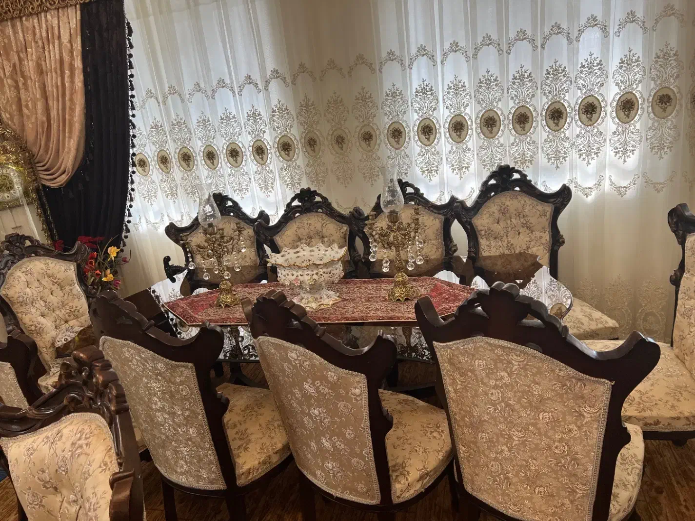 مبل استیل ۹ نفره و غذاخوری ۸ نفره|مبلمان خانگی و میز عسلی|بروجرد, |دیوار