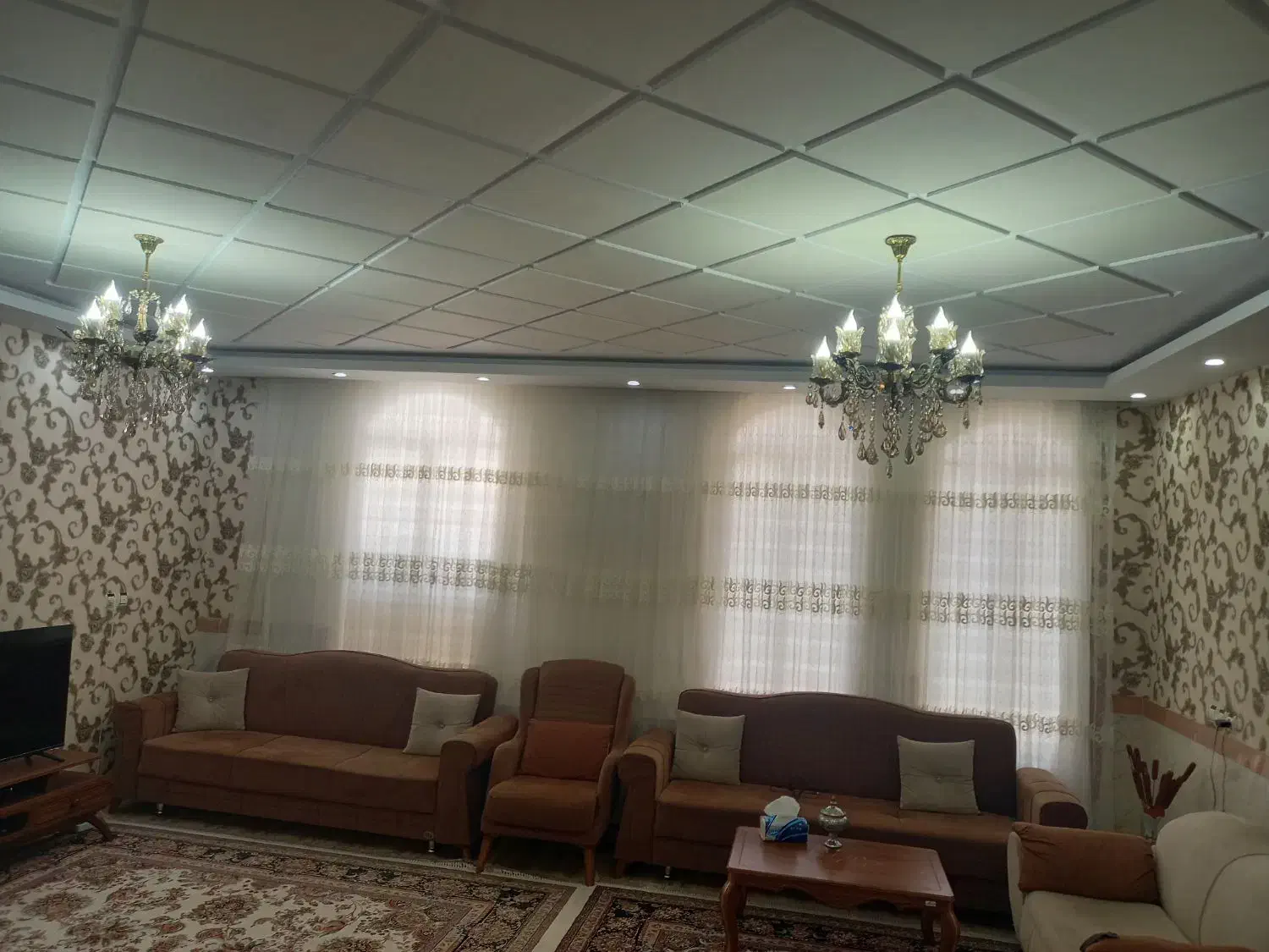 لوستر ۸ شاخه برنز|لوستر و چراغ آویز|کامیاران, |دیوار