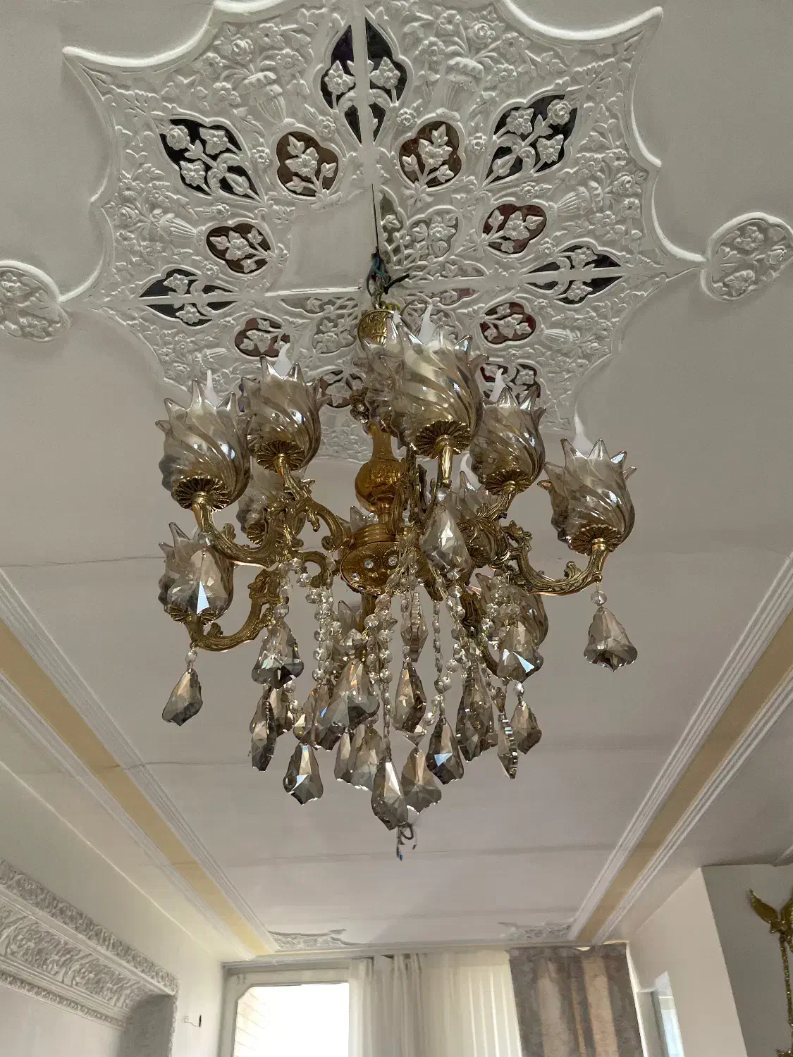 یک جفت لوستر ۱۲ شعله|لوستر و چراغ آویز|قم, نیروگاه|دیوار