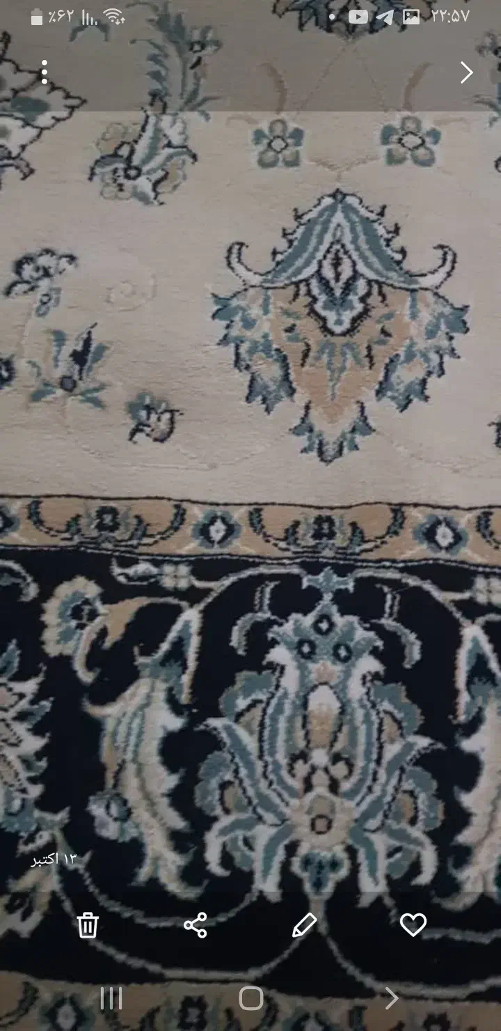 فرش ماشینی نه متری رنگ کرم|فرش|تهران, شهران شمالی|دیوار