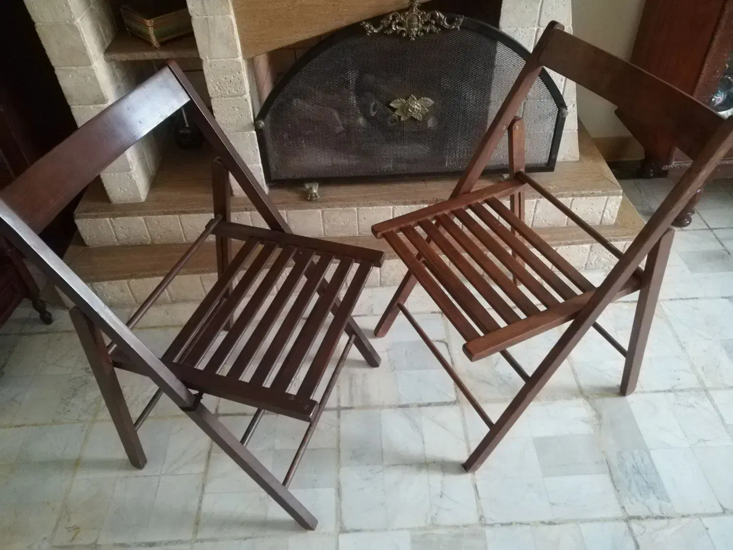 جفت صندلی تاشو انتیک خارجی|صندلی و نیمکت|تهران, گلستان (شهرک راه آهن)|دیوار