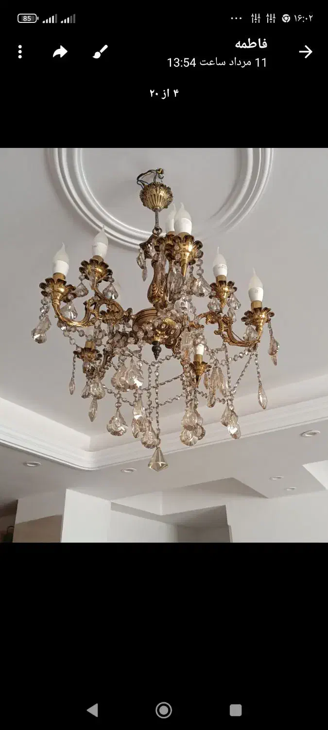 دو عدد لوستر ده شعله|لوستر و چراغ آویز|شهریار, شهریار|دیوار