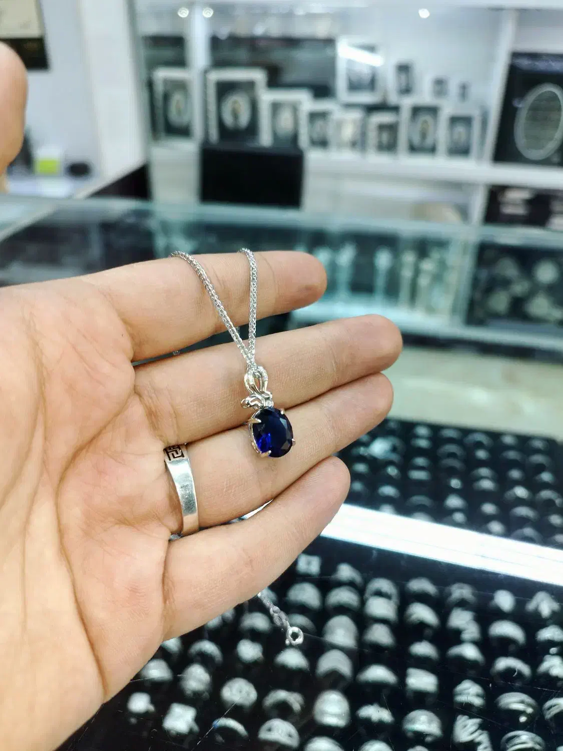 گردنبند نقره زنانه طرح یاقوت|جواهرات|اصفهان, چشمه باقرخان|دیوار