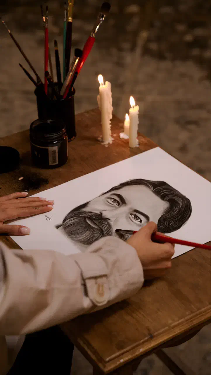 هدیه روز پدر طراحی چهره با جزئیات بالا|تابلو، نقاشی، عکس|کاشان, شهرک امیرکبیر|دیوار