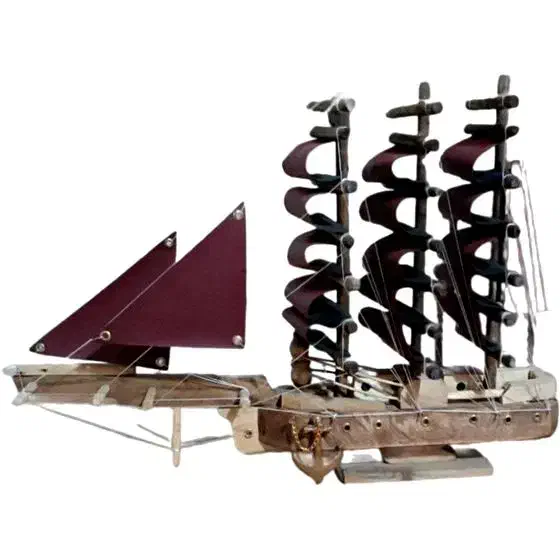 کشتی بادبانی چوبی|مجسمه، تندیس، ماکت|قوچان, |دیوار