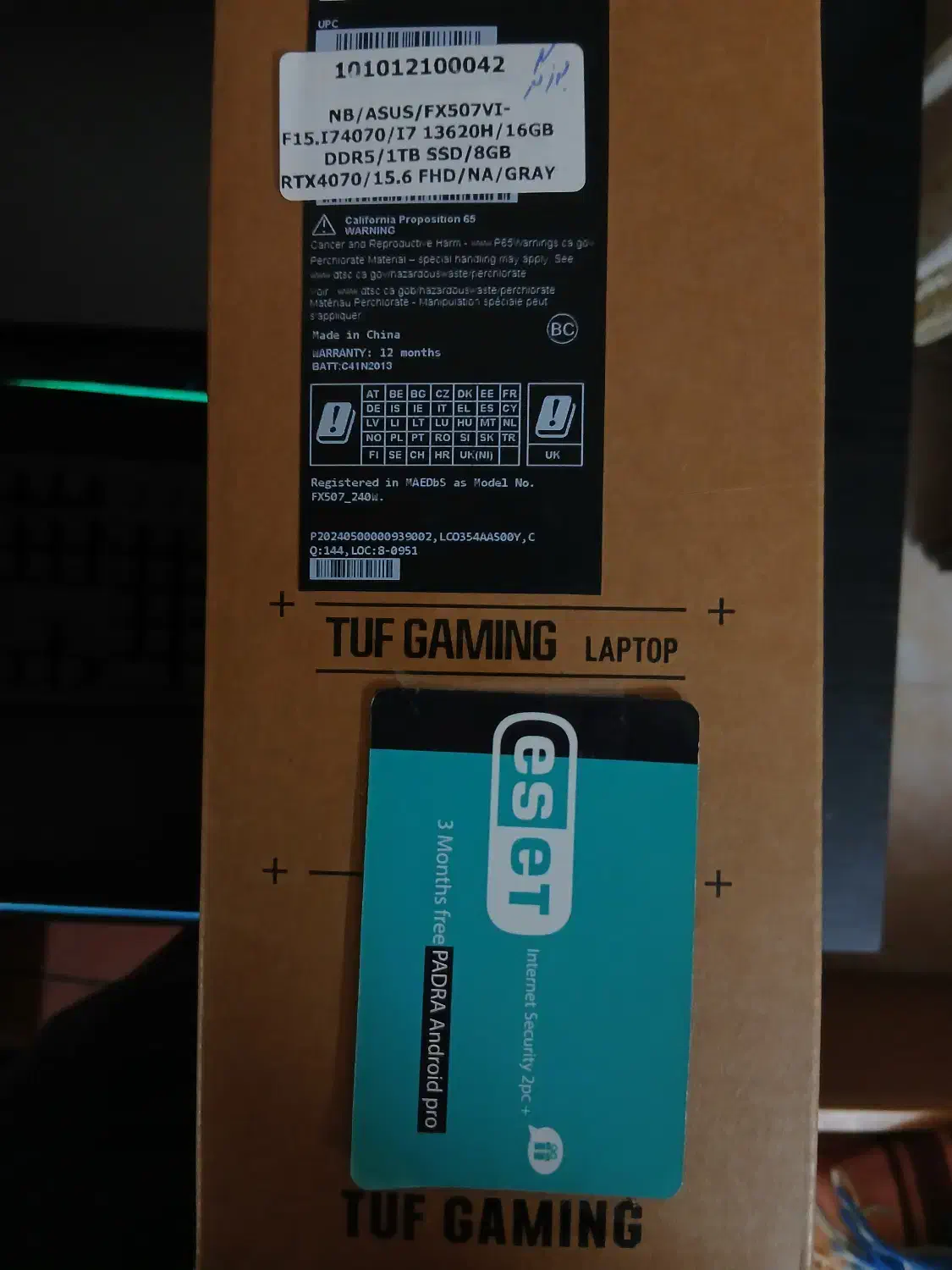 لپتاپ ASUS TUF Gaming FX507VI  در حد نو|رایانه همراه|آمل, |دیوار