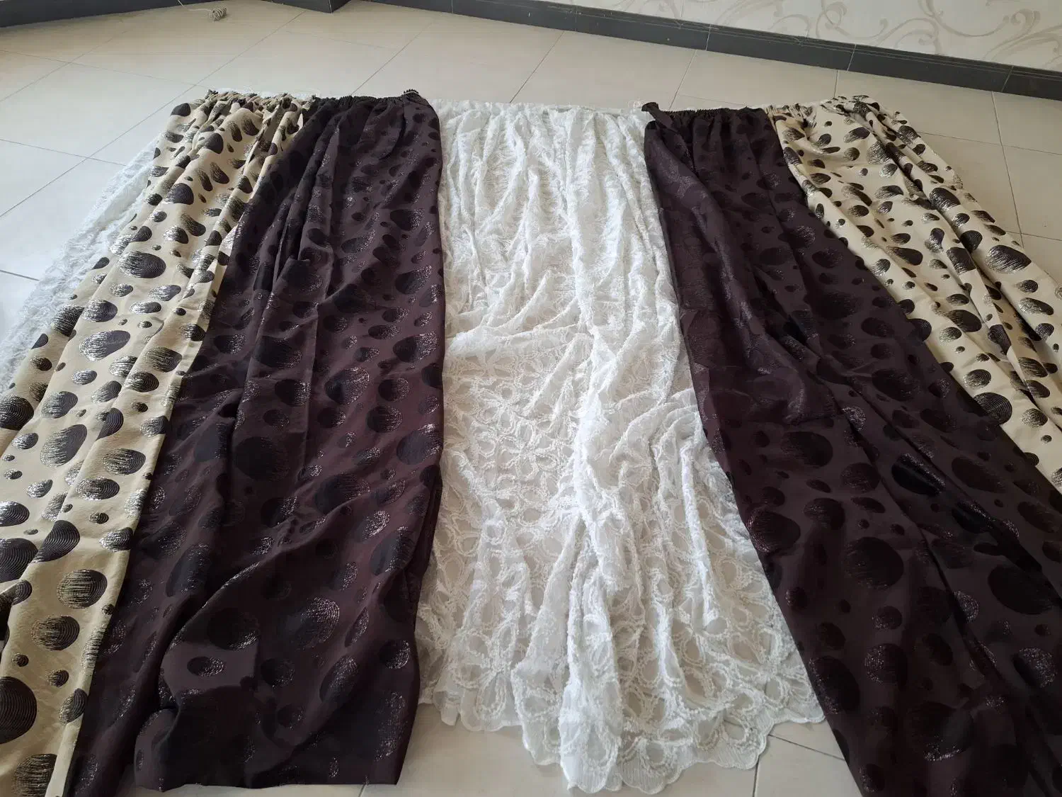 پرده حریر با دو والان با کلیه لوازم|پرده، رانر، رومیزی|قائم‌شهر, |دیوار