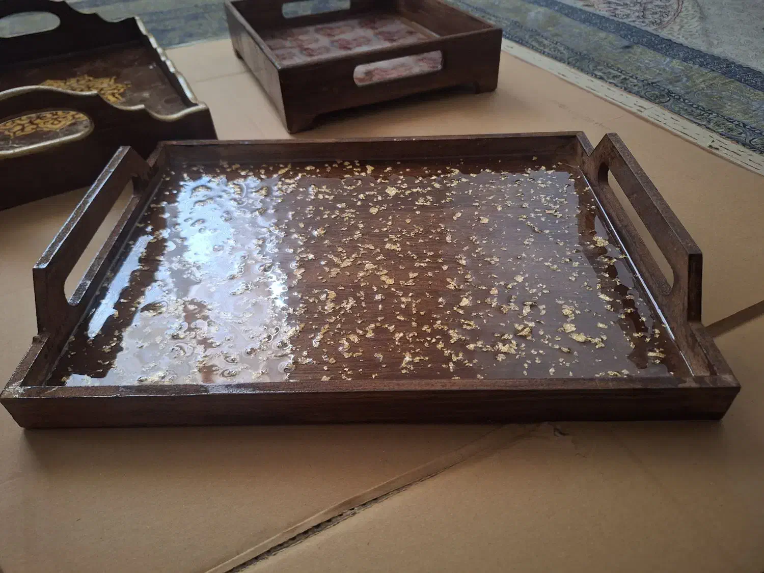 سینی چوبی اصل با کیفیت|ظروف سرو و پذیرایی|یاسوج, |دیوار