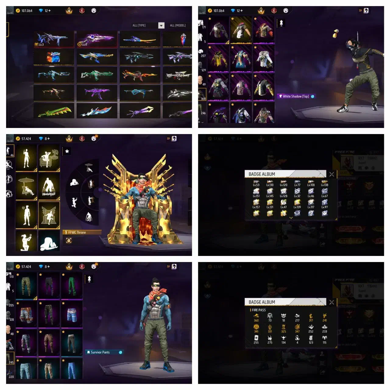 فروش و اجاره اکانت فری فایر|کنسول، بازی ویدئویی و آنلاین|حمیدیه, |دیوار