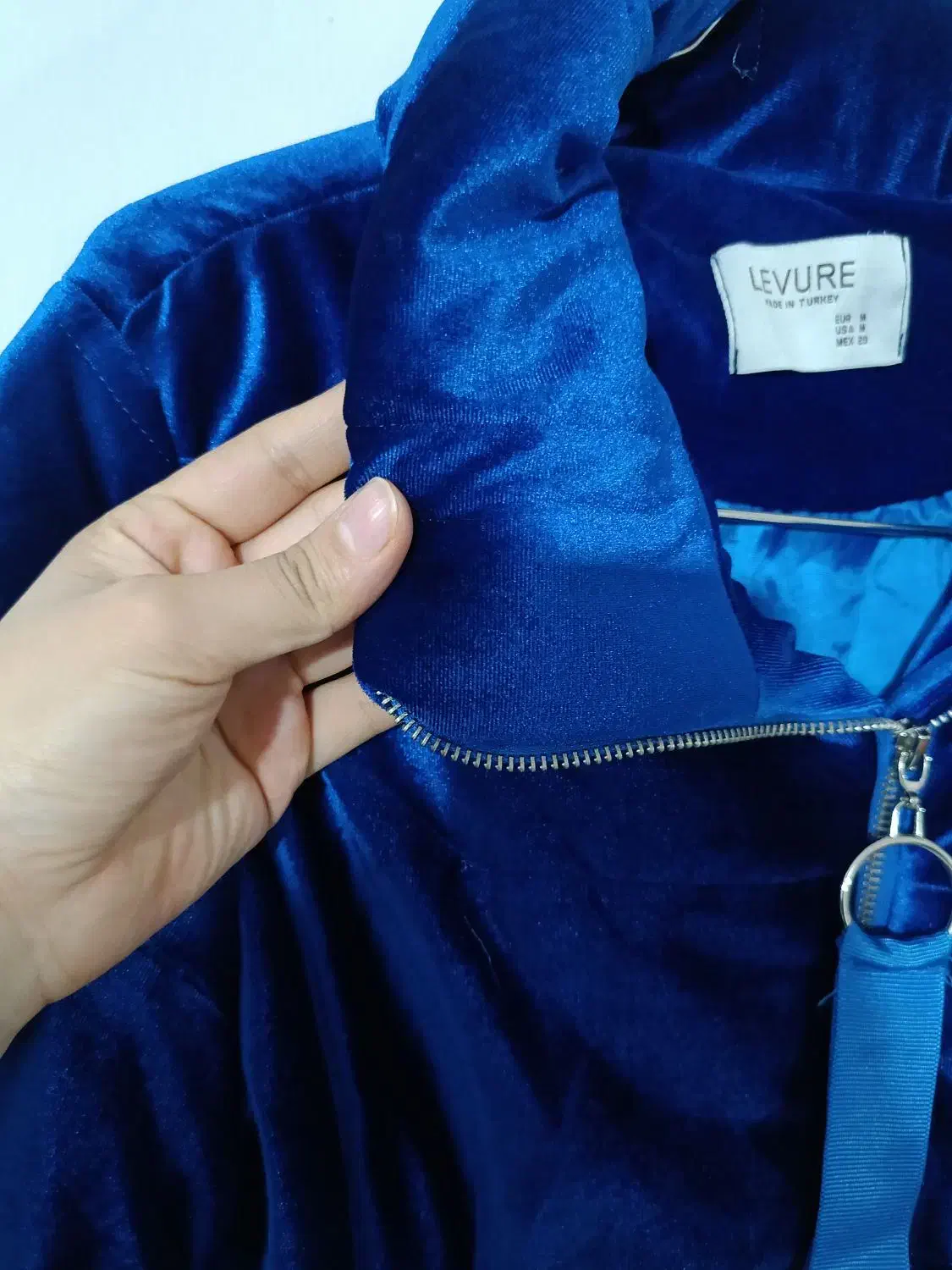 کاپشن مخمل ابی فوق العادع گرم|لباس|قیامدشت - خاورشهر, |دیوار