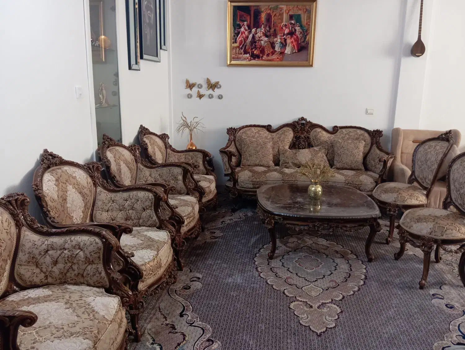 مبل سلطنتی 9نفره|مبلمان خانگی و میز عسلی|قم, پردیسان|دیوار