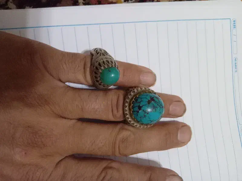 سلام دوتاانگشتر فیروزه عالی ونیشابوری|جواهرات|تیمور آباد, |دیوار