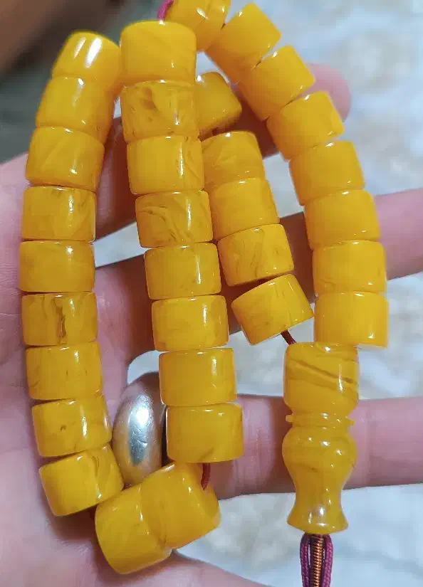 تسبیح کهربا خامه عسلی ۳۳ عددی سایز ۱۳ میل|زیورآلات و اکسسوری|سرپل ذهاب, |دیوار