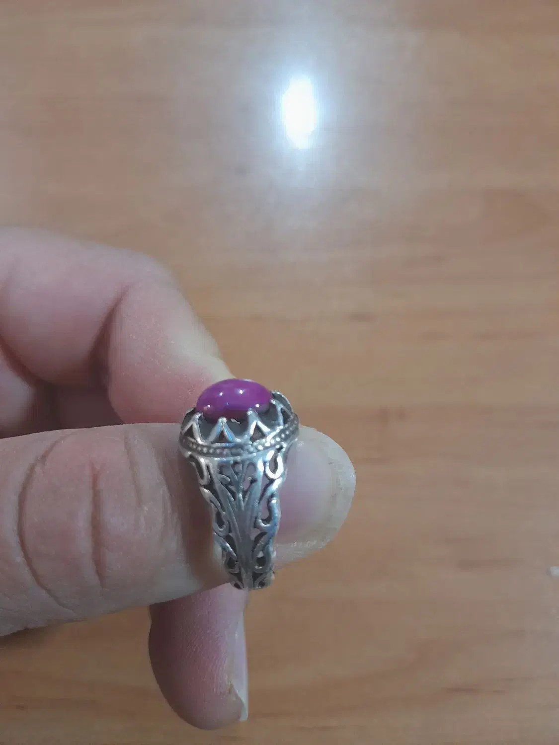 انگشتر نقره نگین یاقوت تراش|جواهرات|کرج, دولت‌آباد|دیوار