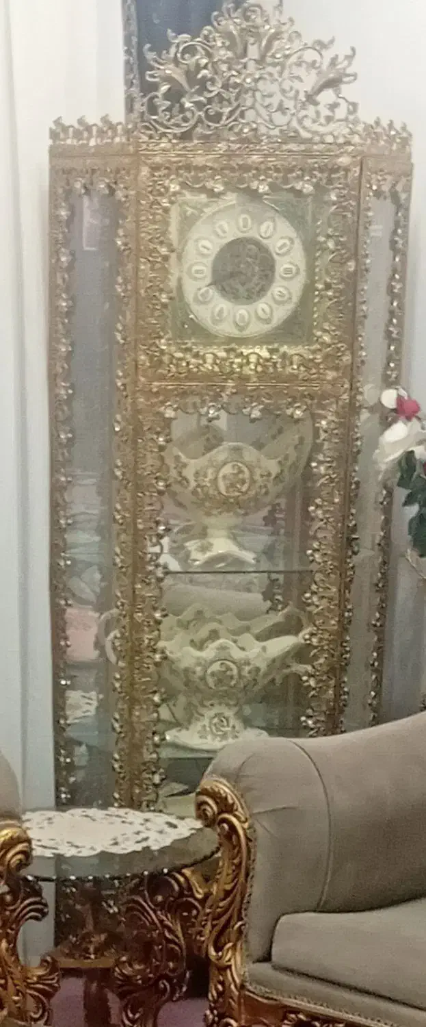 بوفه .میز.سرویس پزیرایی برنجی|بوفه، ویترین، کنسول|بناب, |دیوار