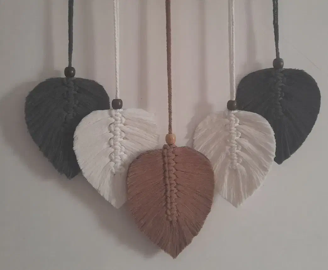 دیوار کوب مکرومه مدل برگ|صنایع دستی و سایر لوازم تزئینی|گرگان, |دیوار