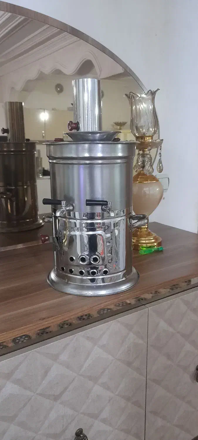 سماور زغالی وهیزمی دوشیر اصل ترکیه|سماور، چای‌ساز، قهوه‌ساز|ماکو, |دیوار