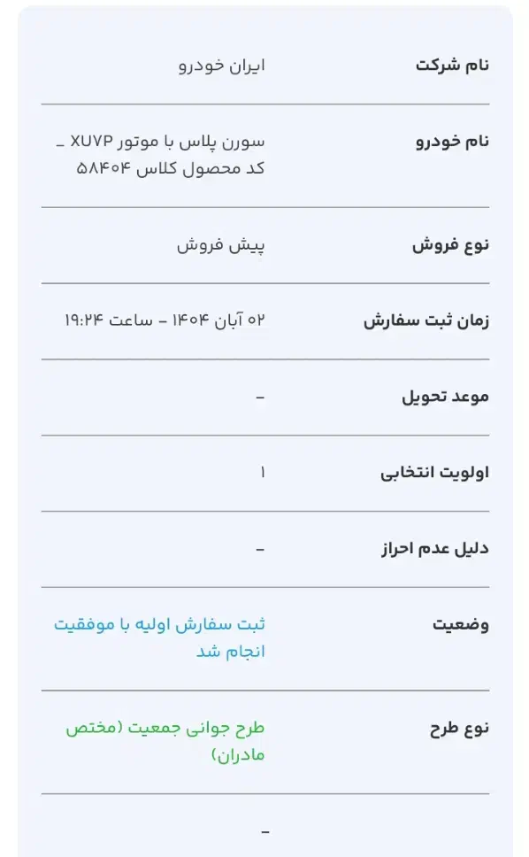 فروش حواله ی سورن پلاس|خودرو سواری و وانت|درمیان, |دیوار