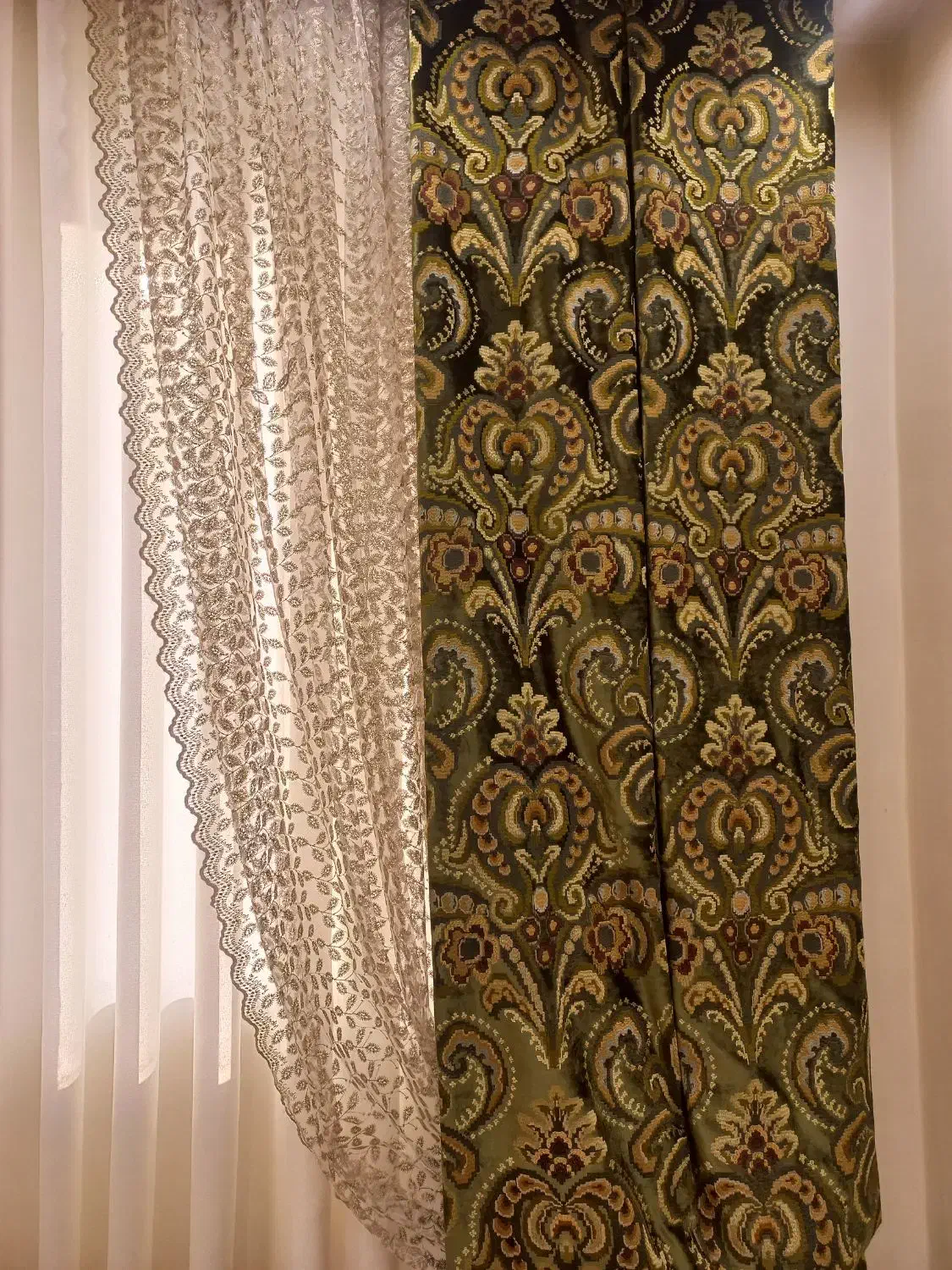 پرده لب دانتل|پرده، رانر، رومیزی|قرچک, مهدیه|دیوار