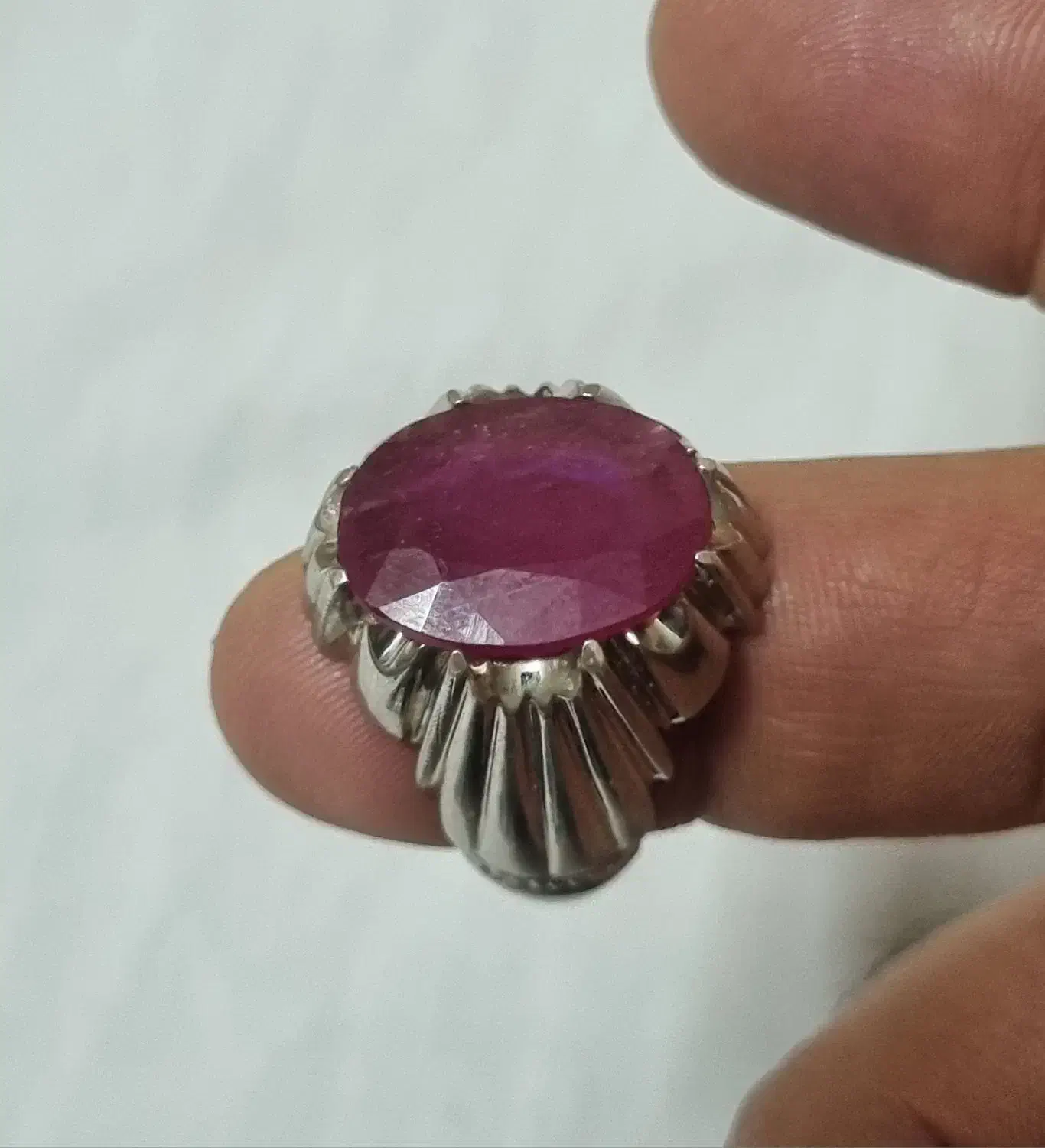 انگشتر نقره سنگ یاقوت سرخ افریقایی رکاب شخصی|جواهرات|تهران, امیریه|دیوار